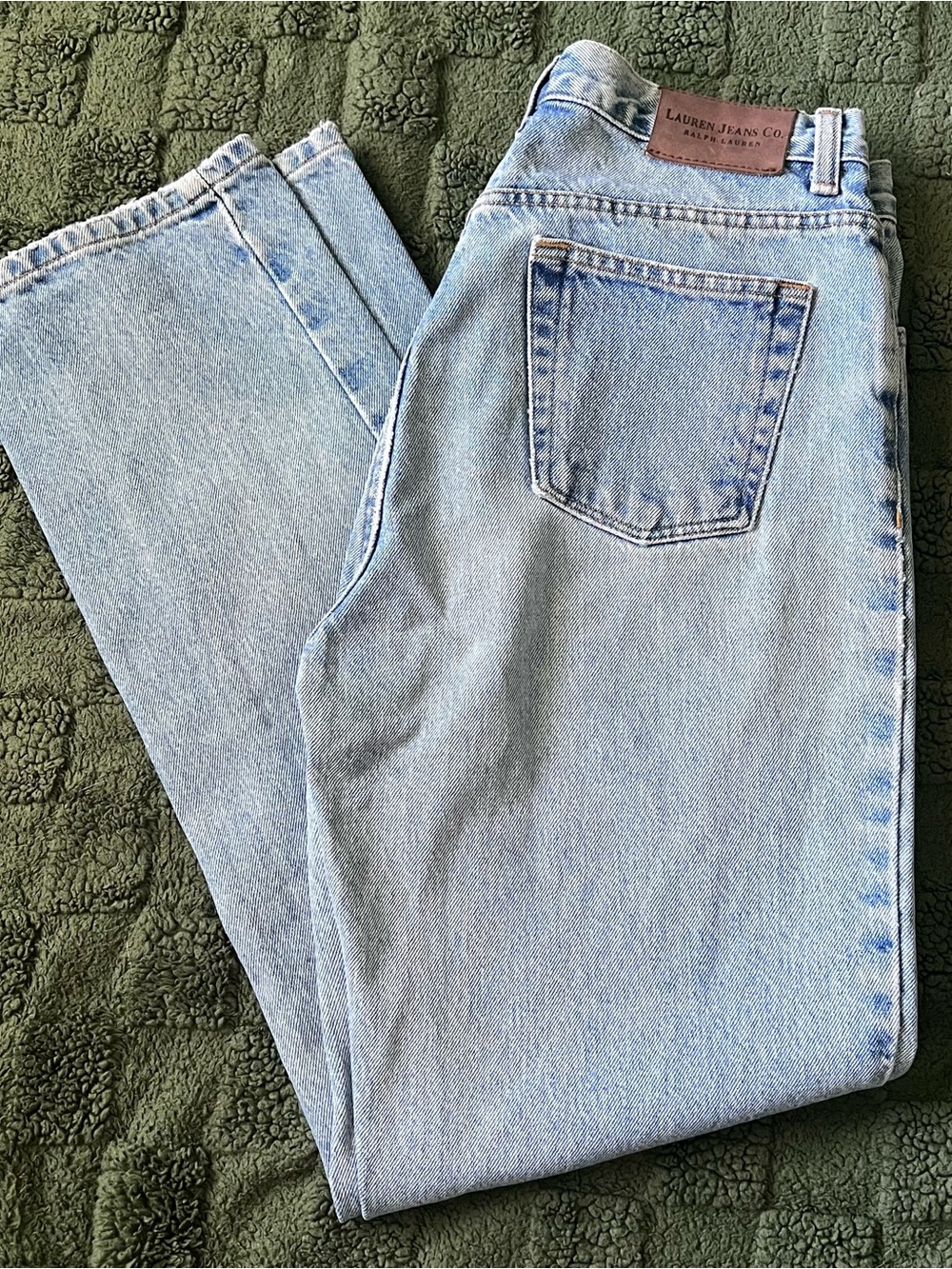 Vintage Ralph Lauren Women's Light Blue Straight-Leg Jeans